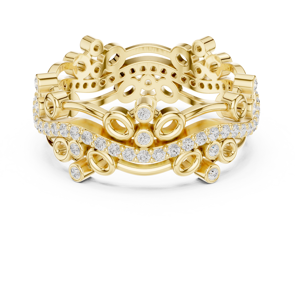 Luxury Floral Diamond Eternity Band Ring