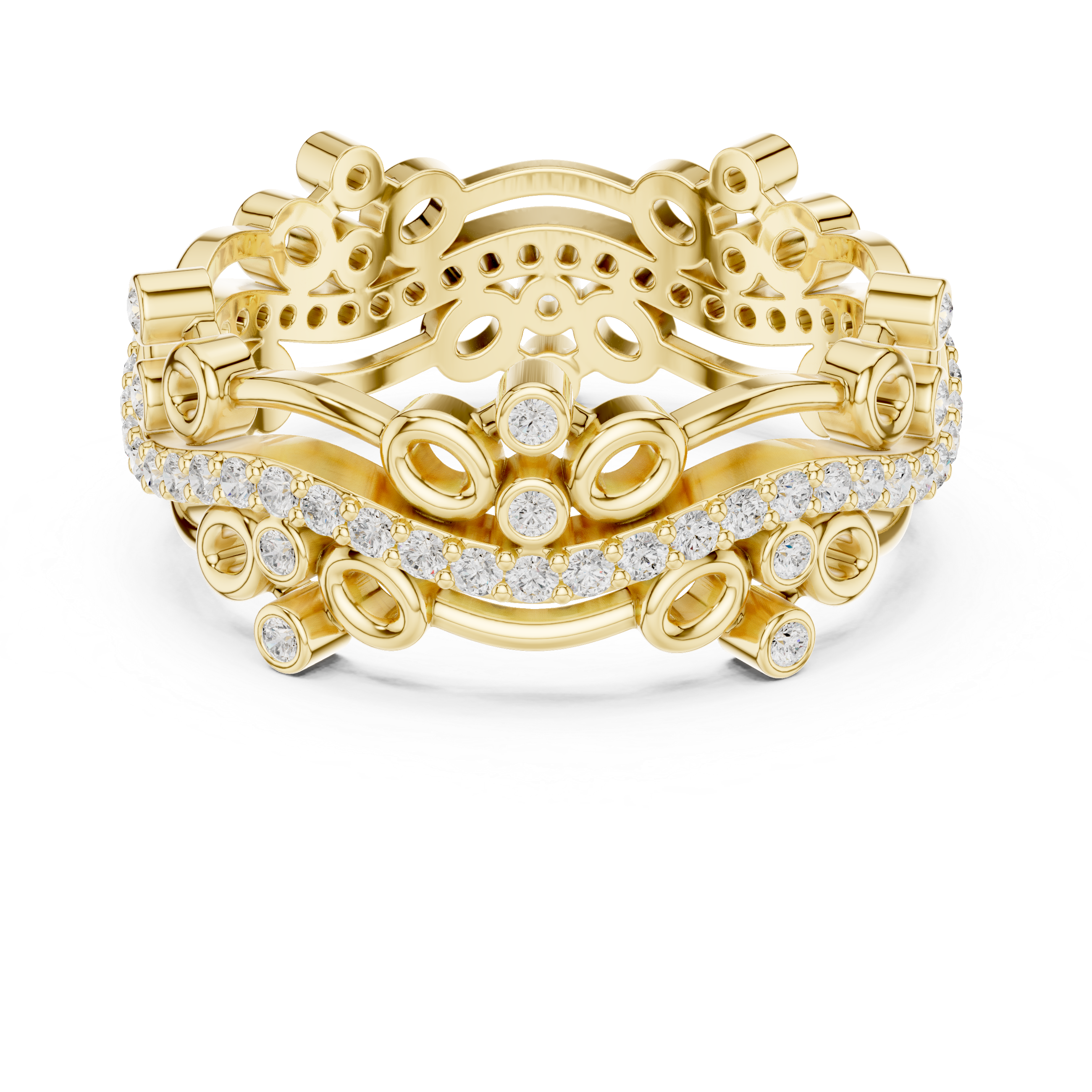 Luxury Floral Diamond Eternity Band Ring