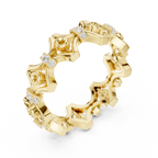 Vintage Floral Diamond Eternity Band Ring