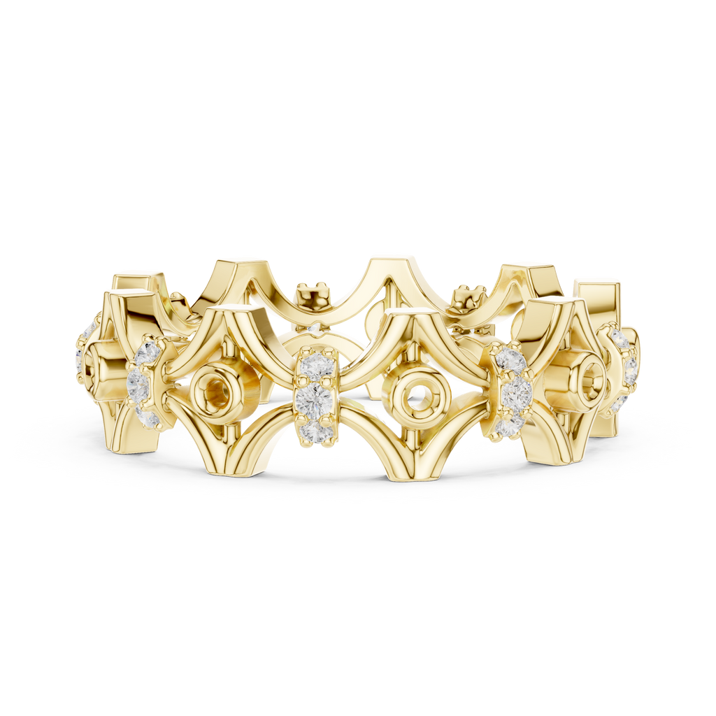 Vintage Floral Diamond Eternity Band Ring