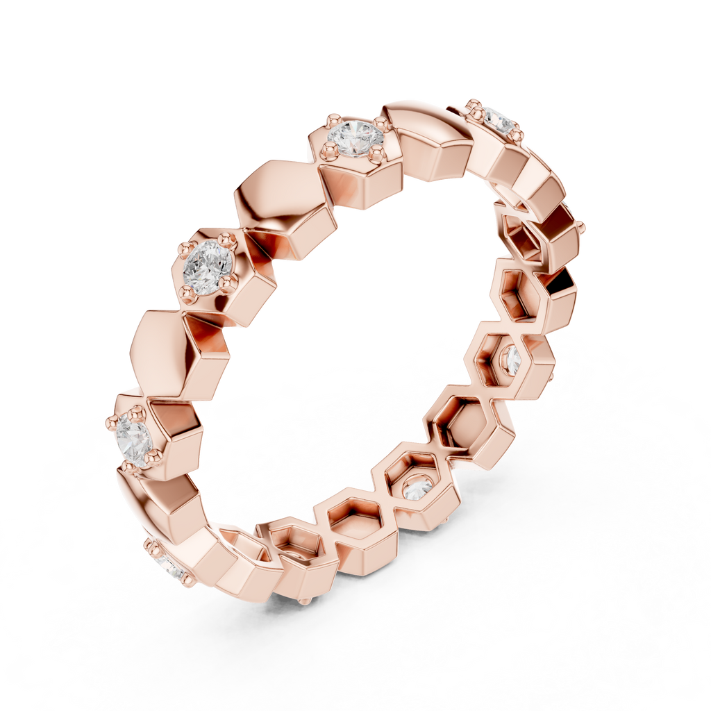 Minimal Diamond Eternity Band Ring in Gold