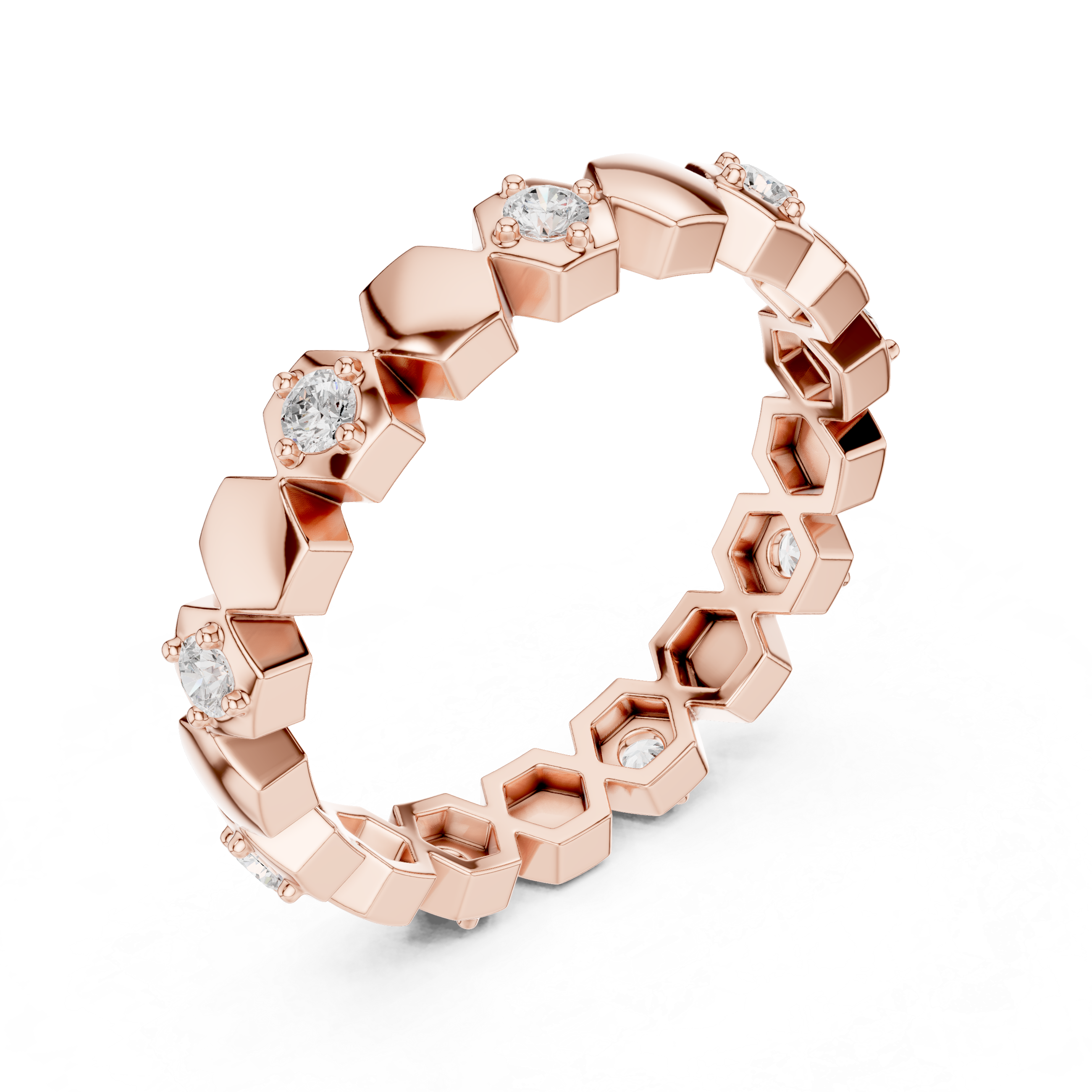 Minimal Diamond Eternity Band Ring in Gold