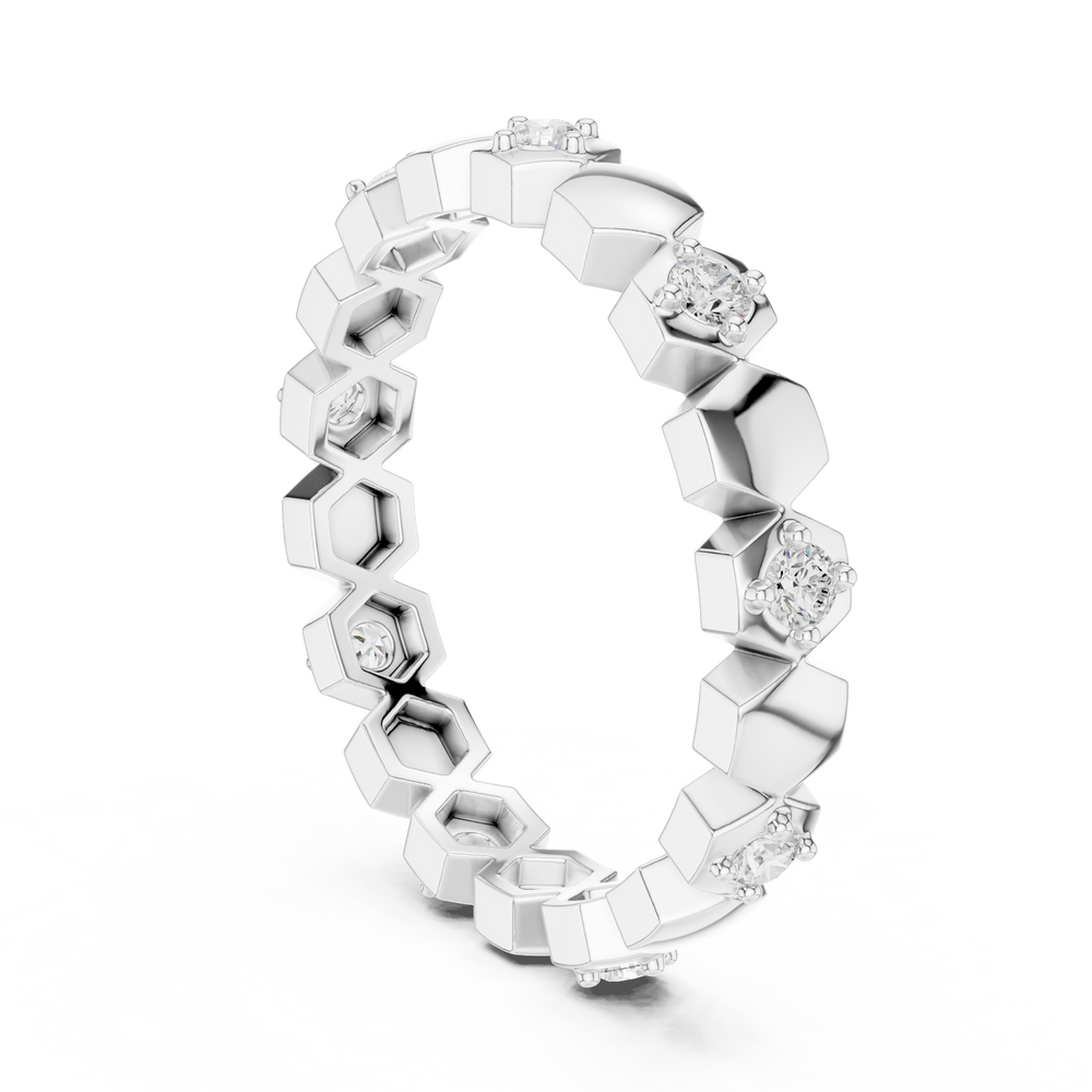 Minimal Diamond Eternity Band Ring in Gold