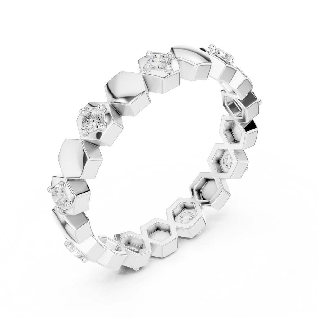 Minimal Diamond Eternity Band Ring in Gold
