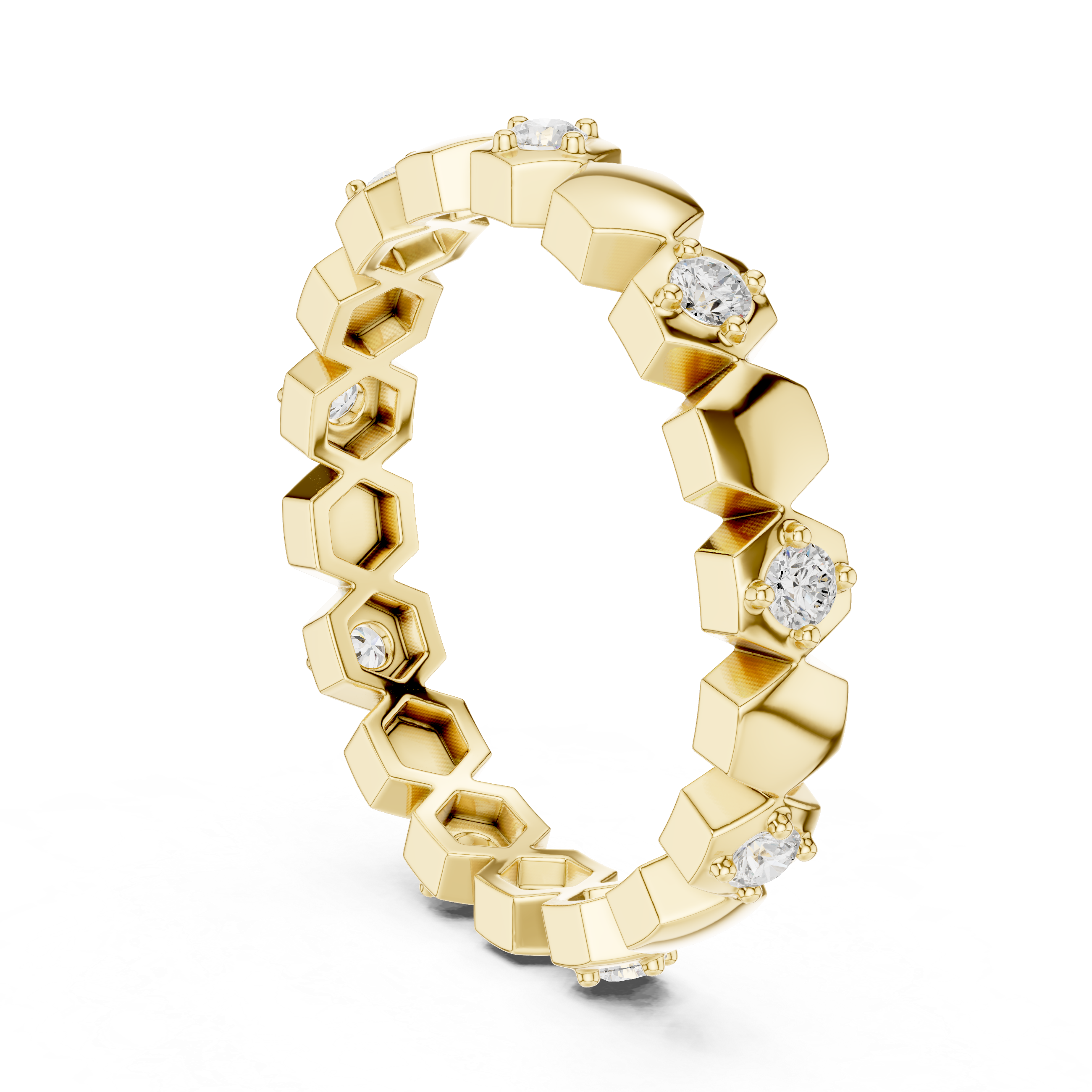 Minimal Diamond Eternity Band Ring in Gold