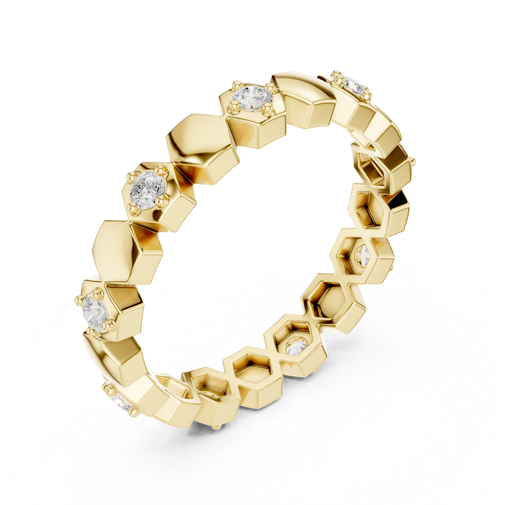 Minimal Diamond Eternity Band Ring in Gold