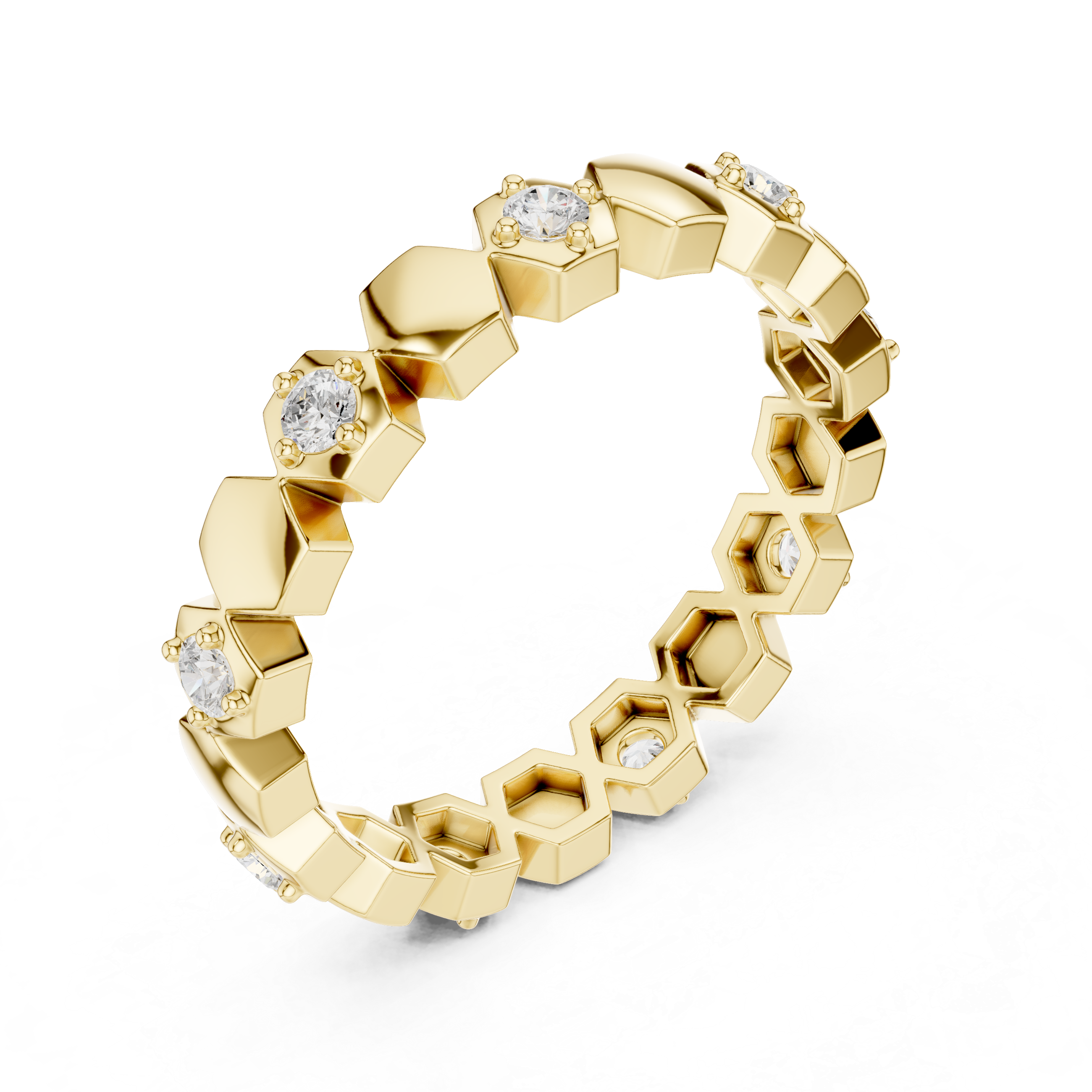 Minimal Diamond Eternity Band Ring in Gold