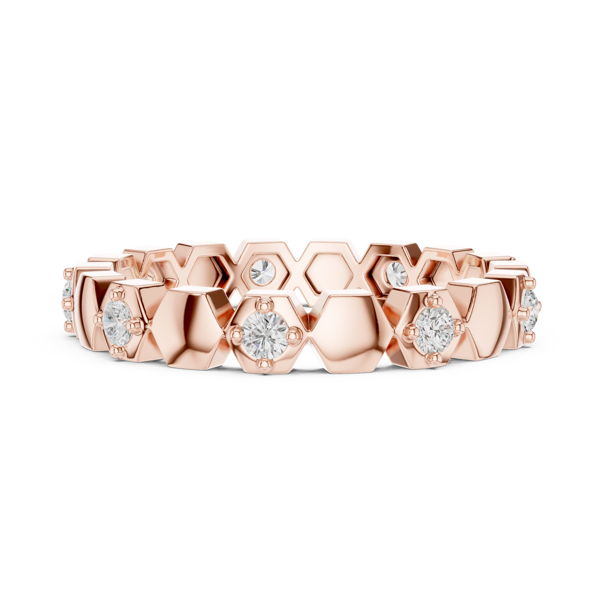 Minimal Diamond Eternity Band Ring in Gold – view 5 of 12, lab grown diamond band | Jewelix Atelier