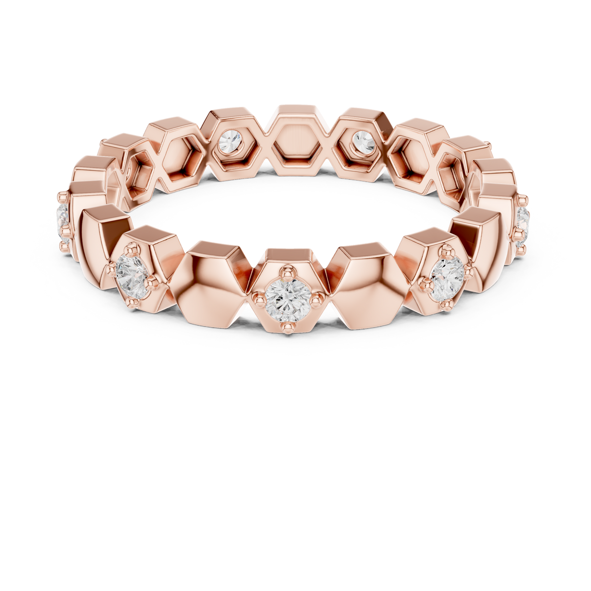 Minimal Diamond Eternity Band Ring in Gold – view 8 of 12, lab grown diamond band | Jewelix Atelier