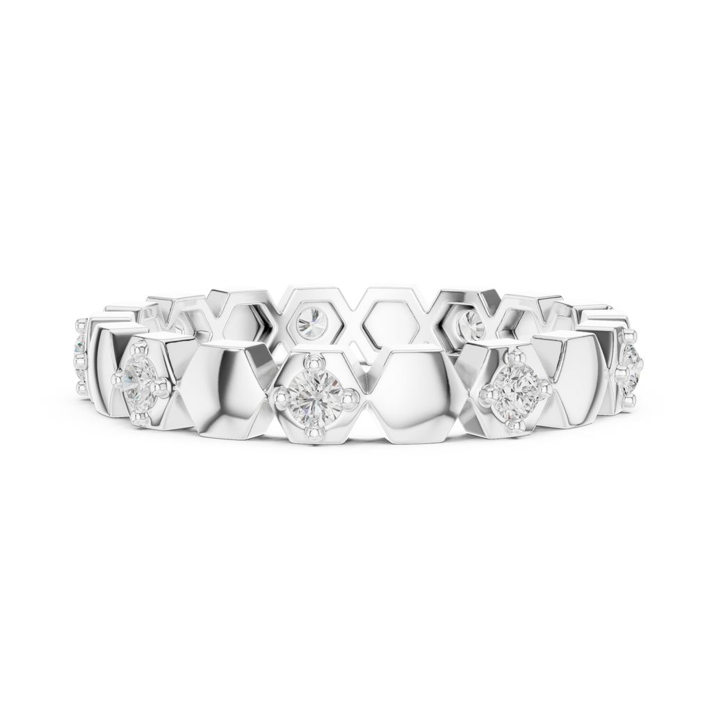 Minimal Diamond Eternity Band Ring in Gold