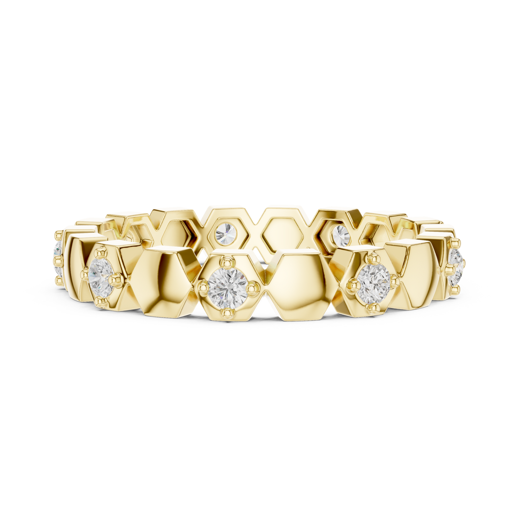 Minimal Diamond Eternity Band Ring in Gold