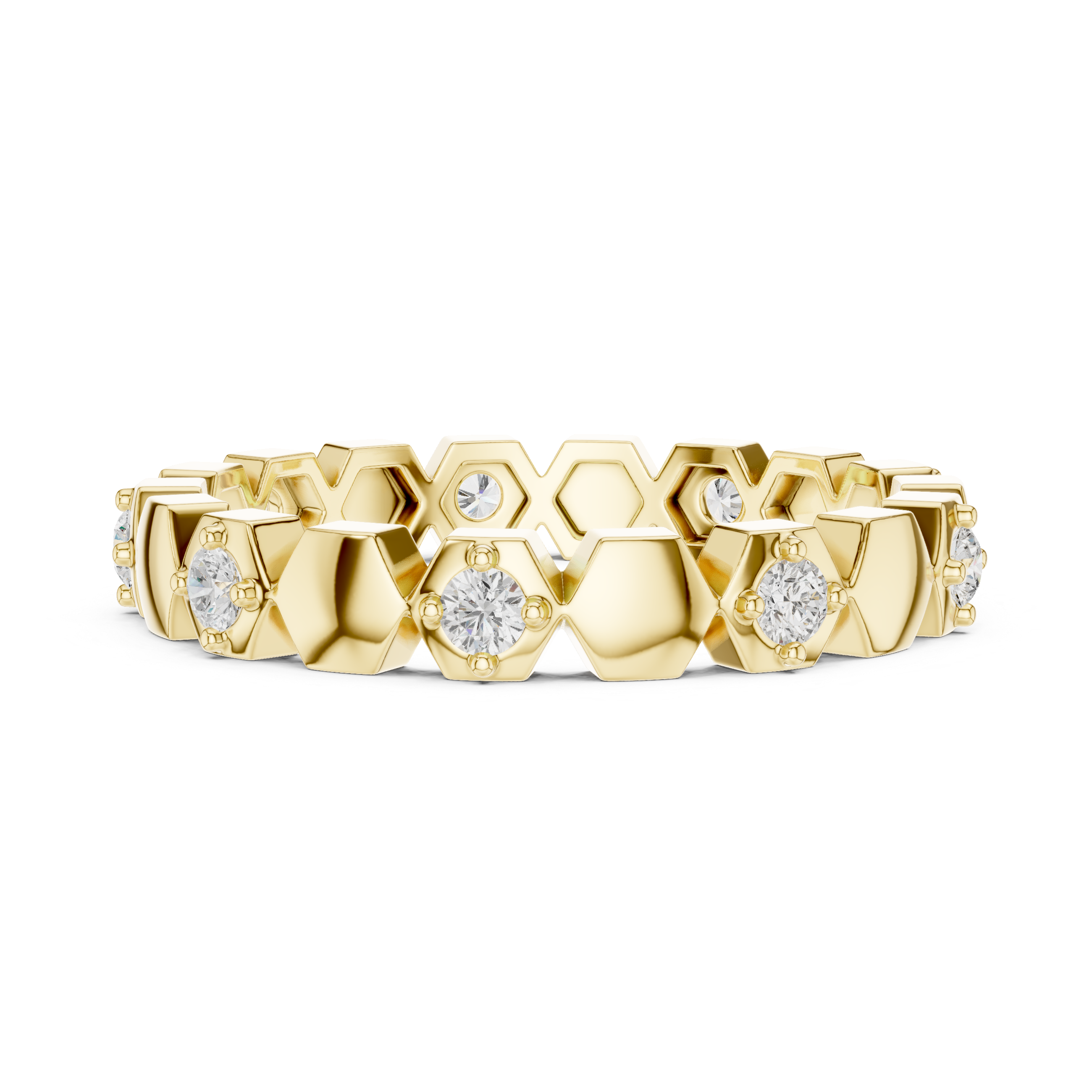 Minimal Diamond Eternity Band Ring in Gold