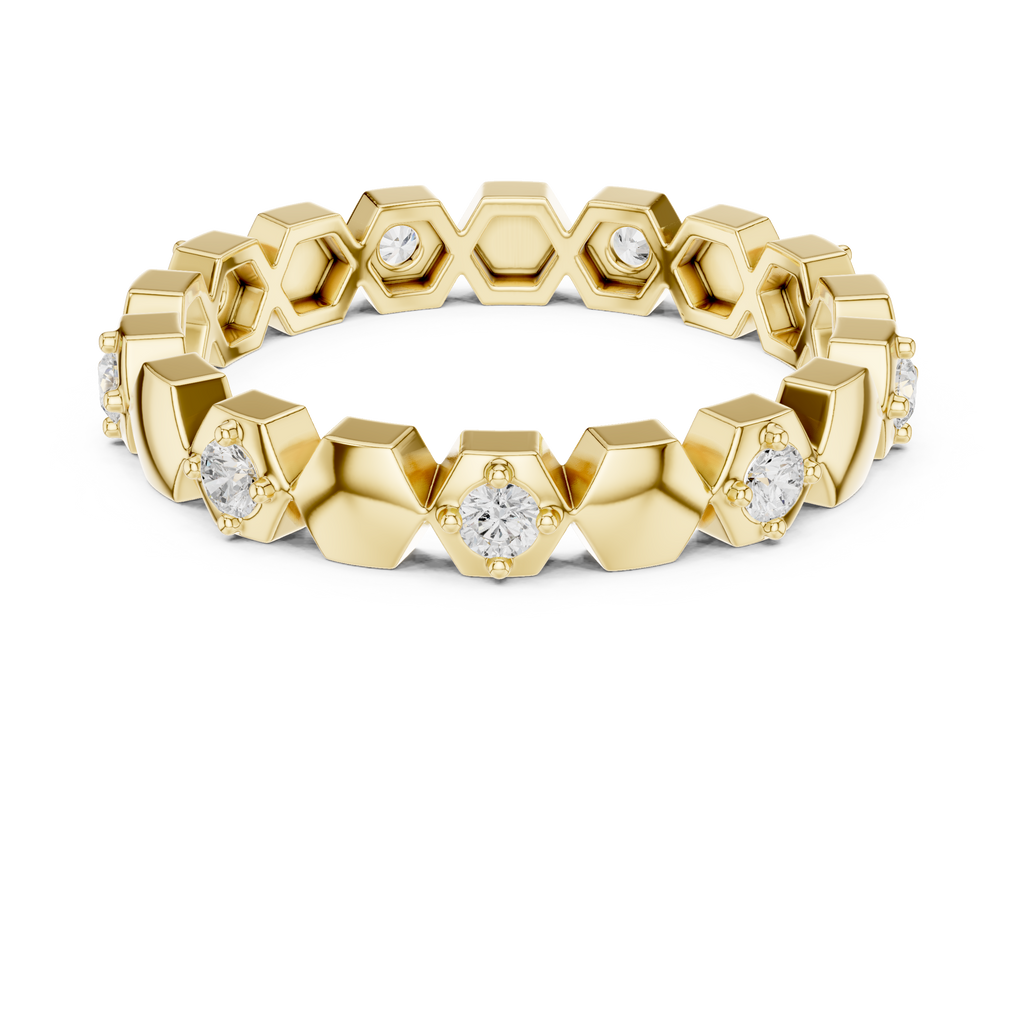 Minimal Diamond Eternity Band Ring in Gold