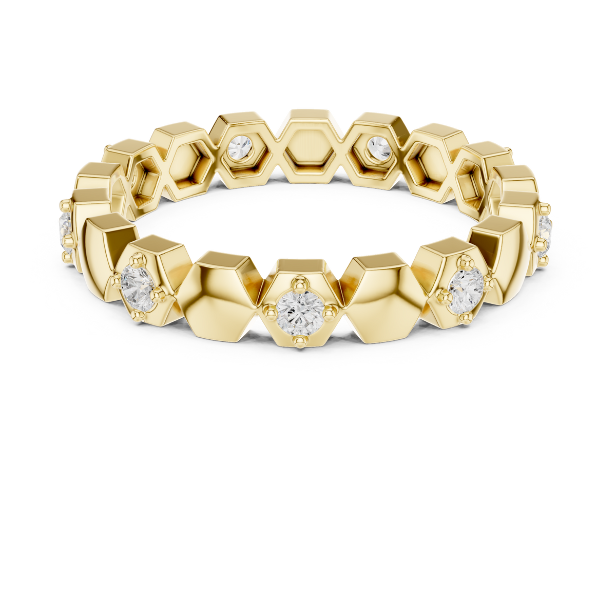 Minimal Diamond Eternity Band Ring in Gold – view 12 of 12, lab grown diamond band | Jewelix Atelier