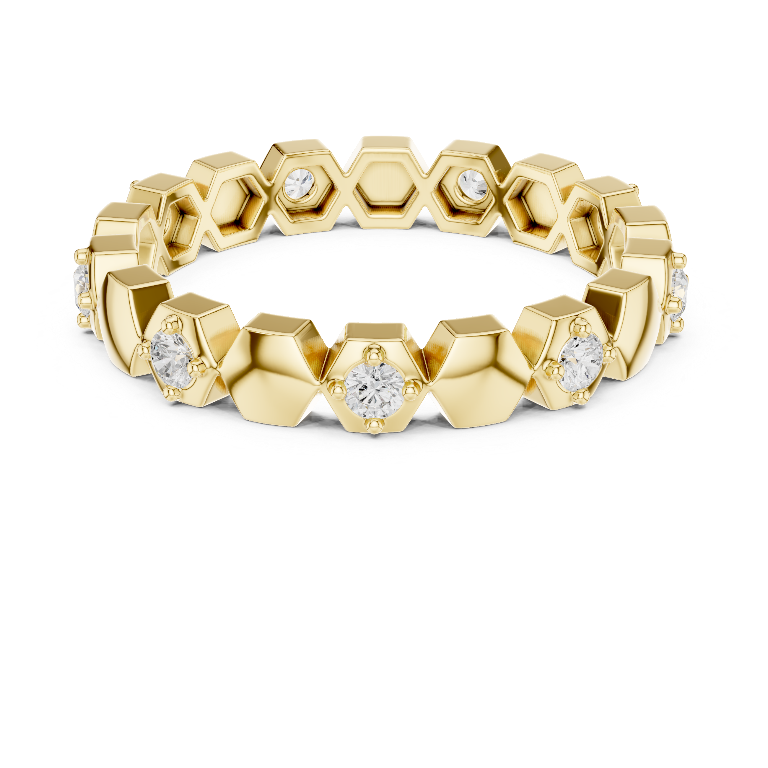 Minimal Diamond Eternity Band Ring in Gold