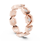 Modern Diamond Pattern Wedding Band Ring