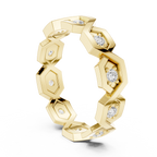 Modern Diamond Pattern Wedding Band Ring