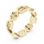 Modern Diamond Pattern Wedding Band Ring