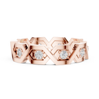 Modern Diamond Pattern Wedding Band Ring