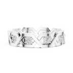 Modern Diamond Pattern Wedding Band Ring