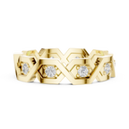 Modern Diamond Pattern Wedding Band Ring