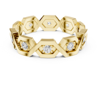 Modern Diamond Pattern Wedding Band Ring