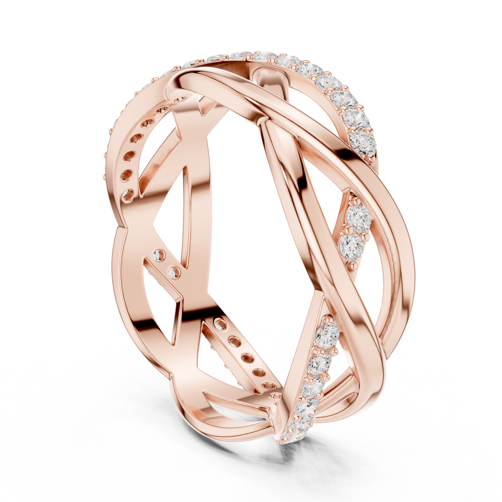 Twisted Pavé Diamond Infinity Ring in 14K & 18K Gold