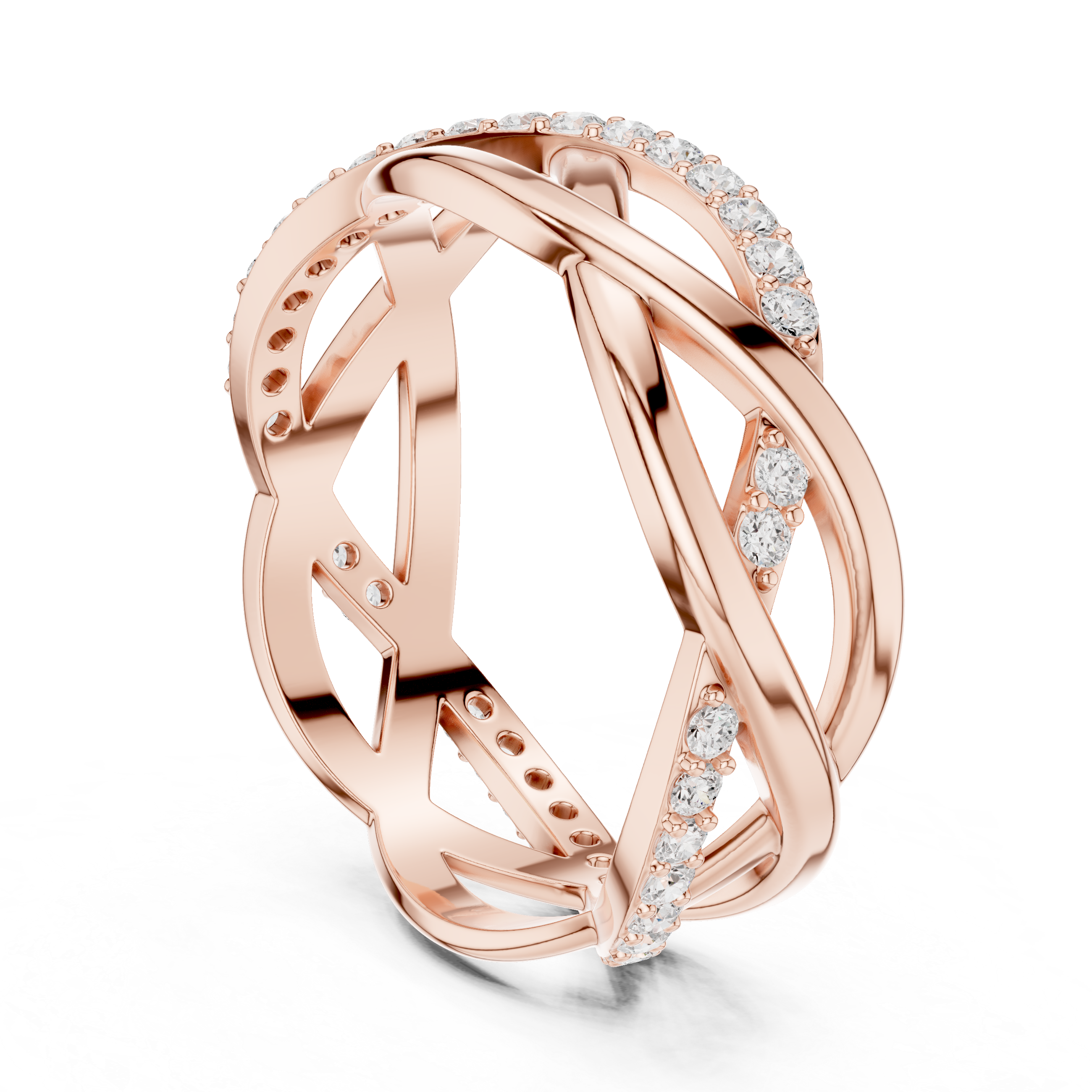 Twisted Pavé Diamond Infinity Ring in 14K & 18K Gold