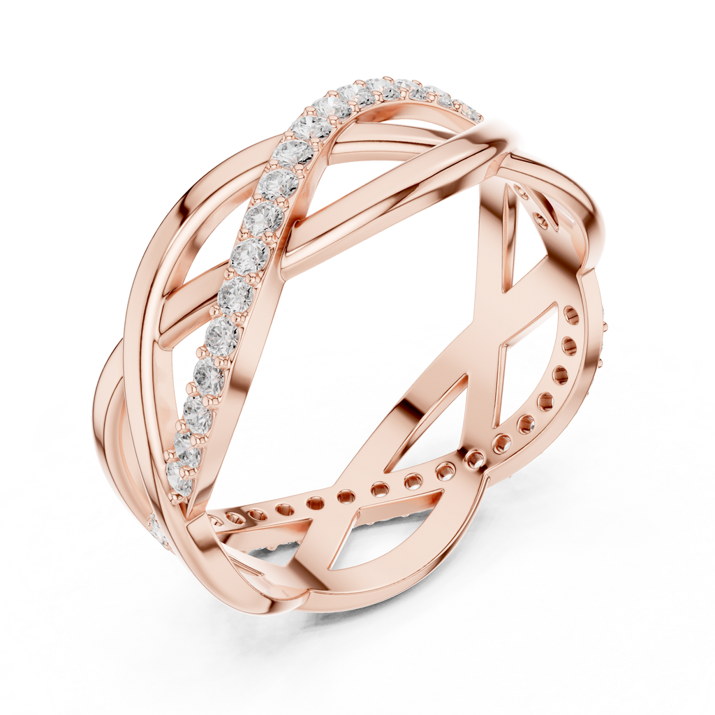 Twisted Pavé Diamond Infinity Ring in 14K & 18K Gold