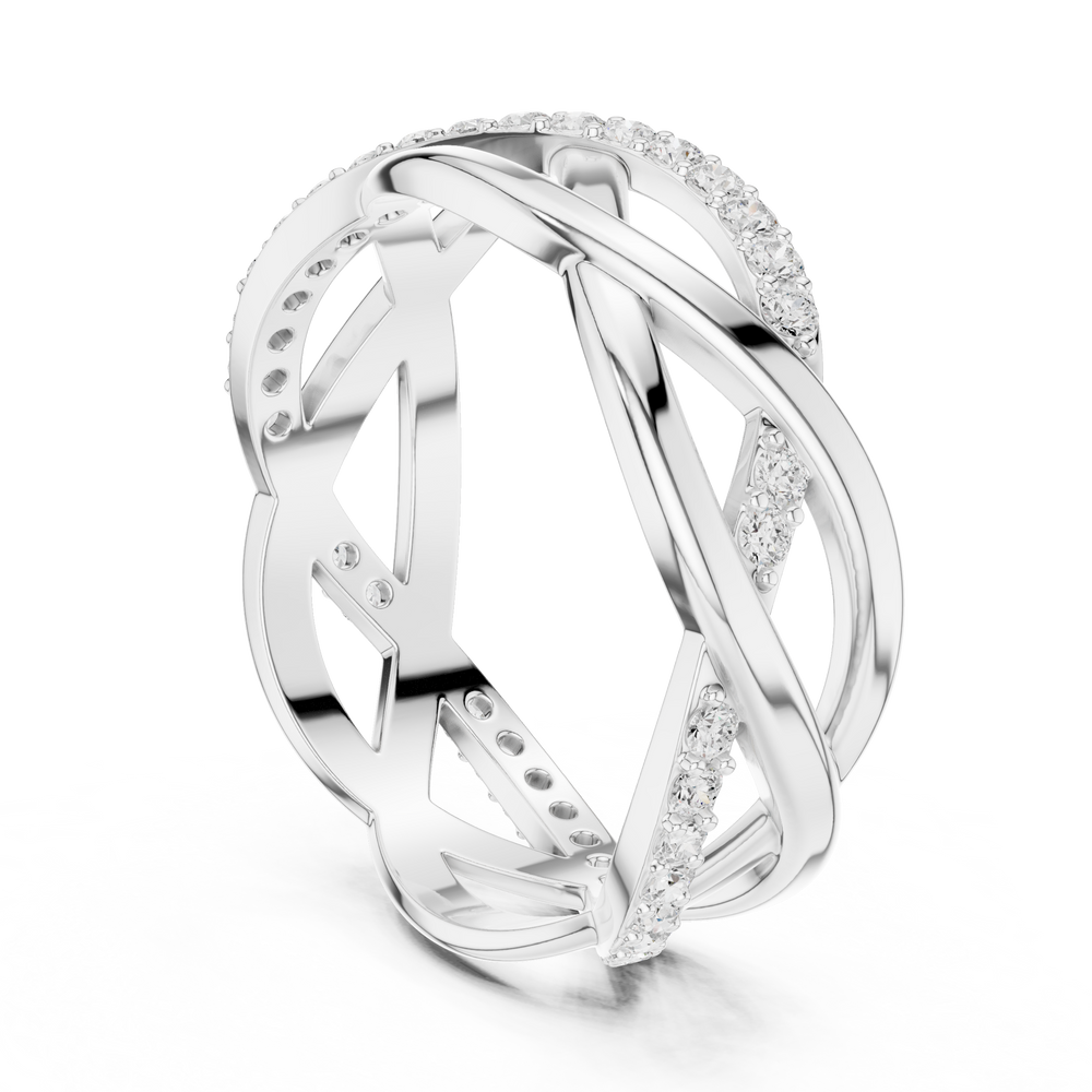 Twisted Pavé Diamond Infinity Ring in 14K & 18K Gold