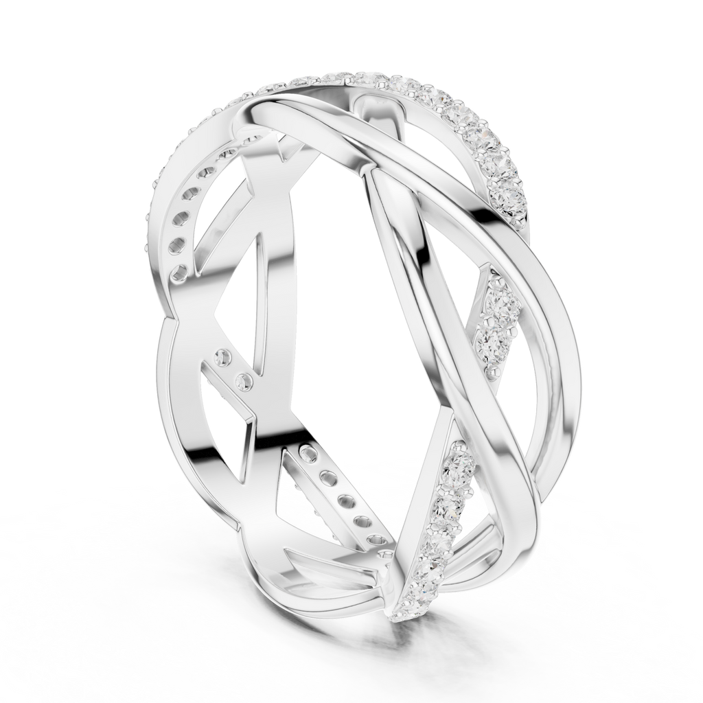 Twisted Pavé Diamond Infinity Ring in 14K & 18K Gold