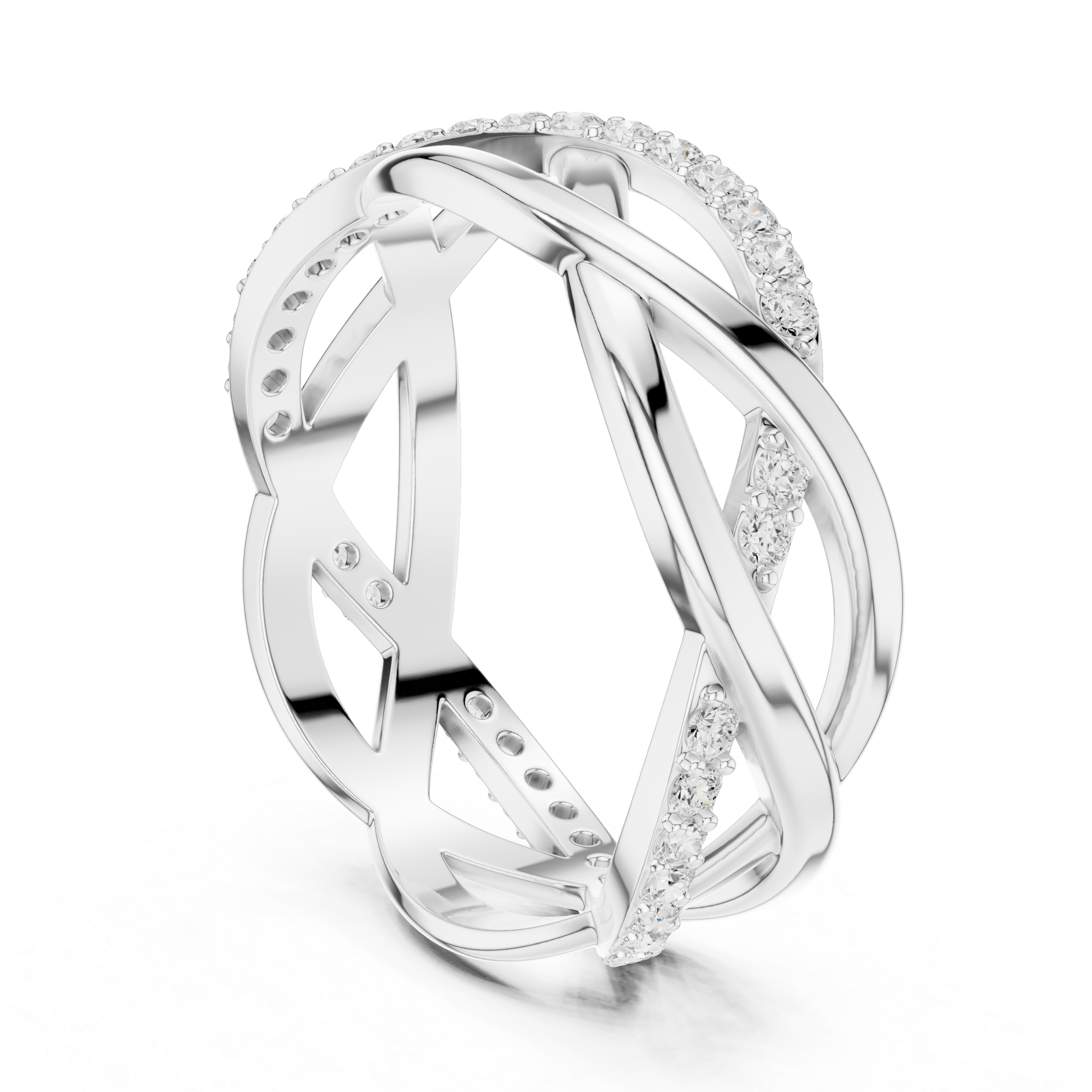 Twisted Pavé Diamond Infinity Ring in 14K & 18K Gold
