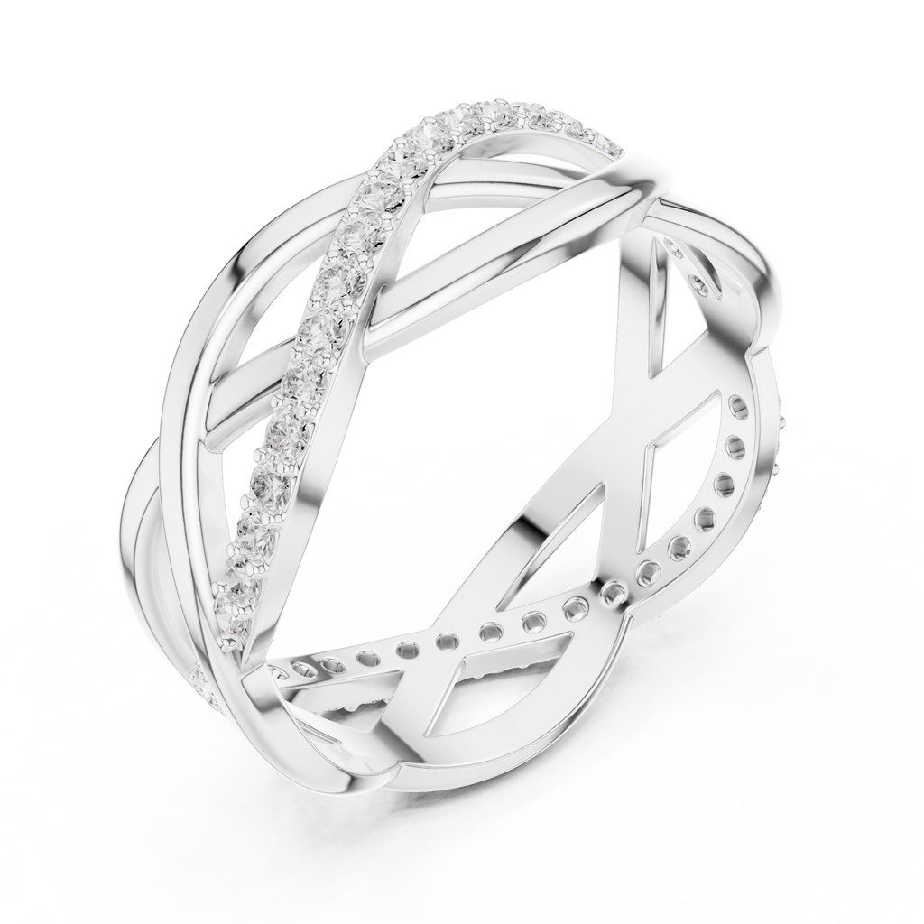 Twisted Pavé Diamond Infinity Ring in 14K & 18K Gold