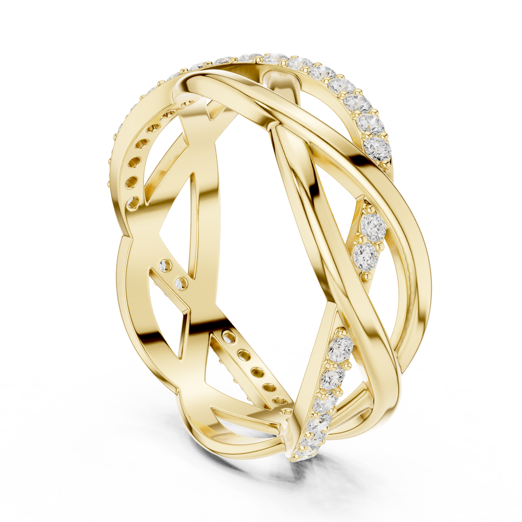Twisted Pavé Diamond Infinity Ring in 14K & 18K Gold