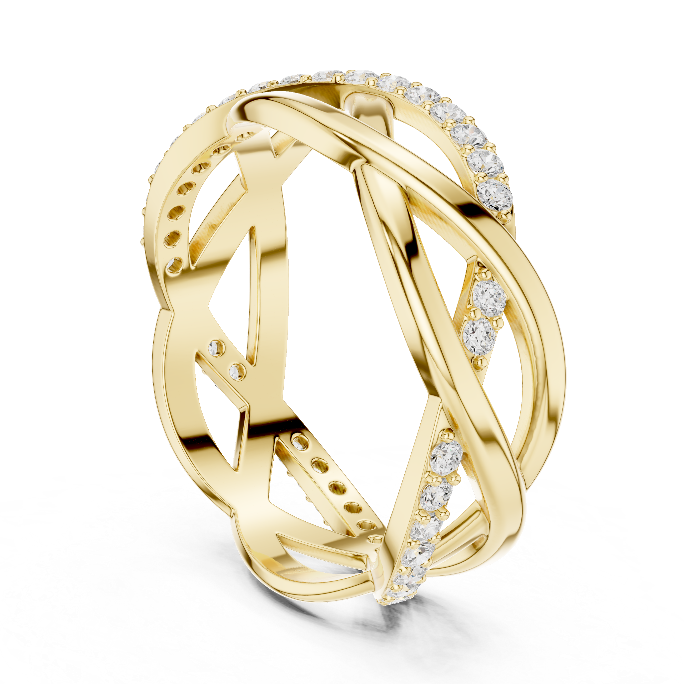 Twisted Pavé Diamond Infinity Ring in 14K & 18K Gold