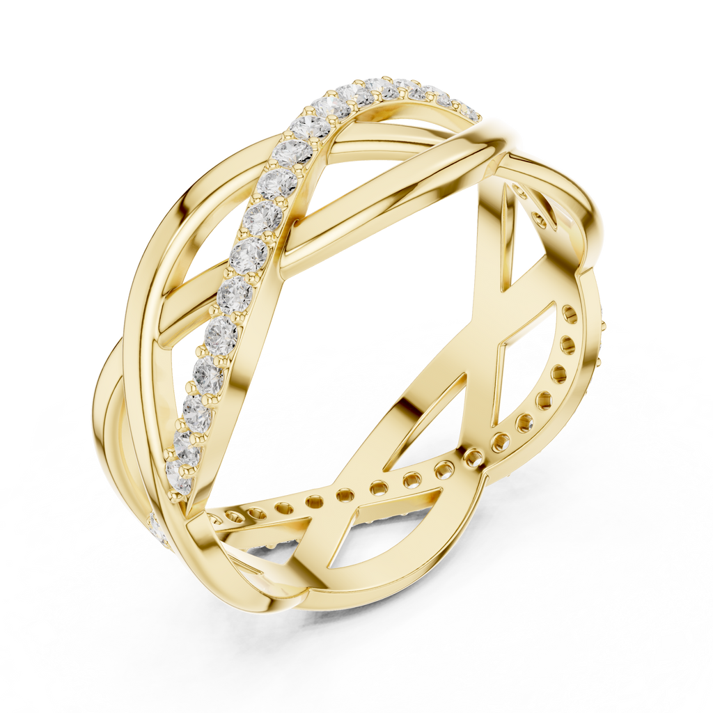 Twisted Pavé Diamond Infinity Ring in 14K & 18K Gold