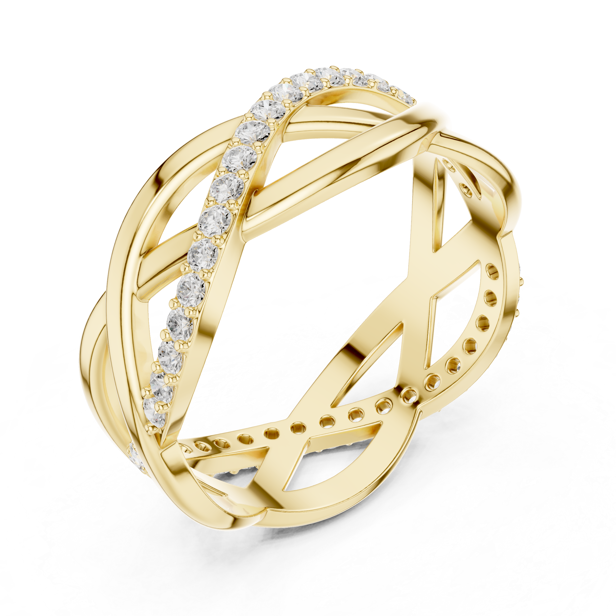 Twisted Pavé Diamond Infinity Ring in 14K & 18K Gold