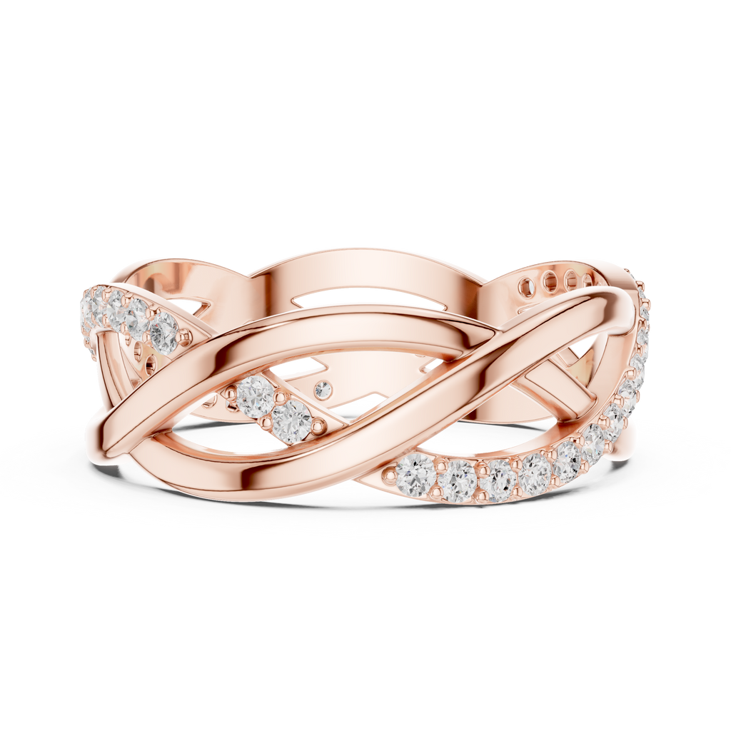 Twisted Pavé Diamond Infinity Ring in 14K & 18K Gold