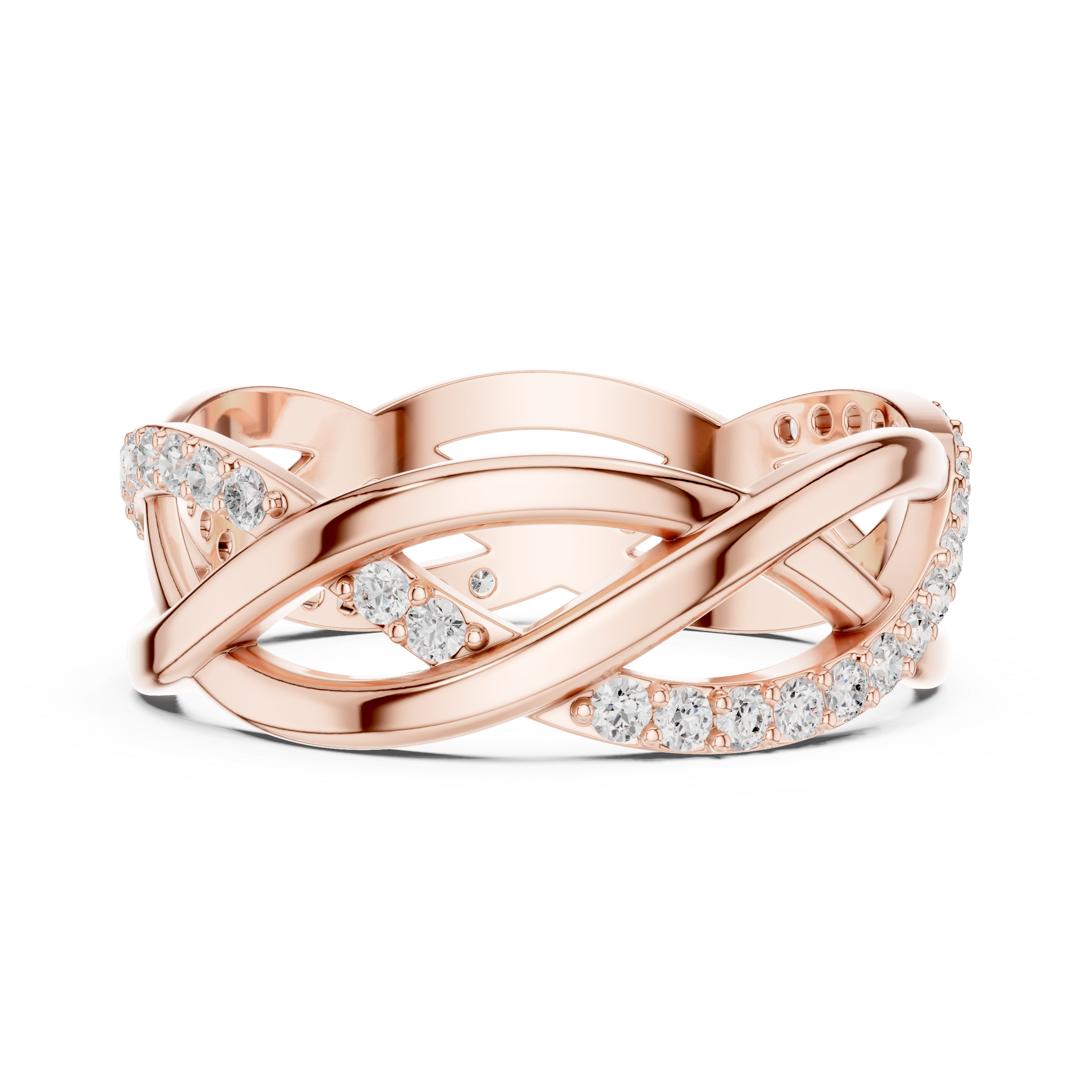 Twisted Pavé Diamond Infinity Ring in 14K & 18K Gold