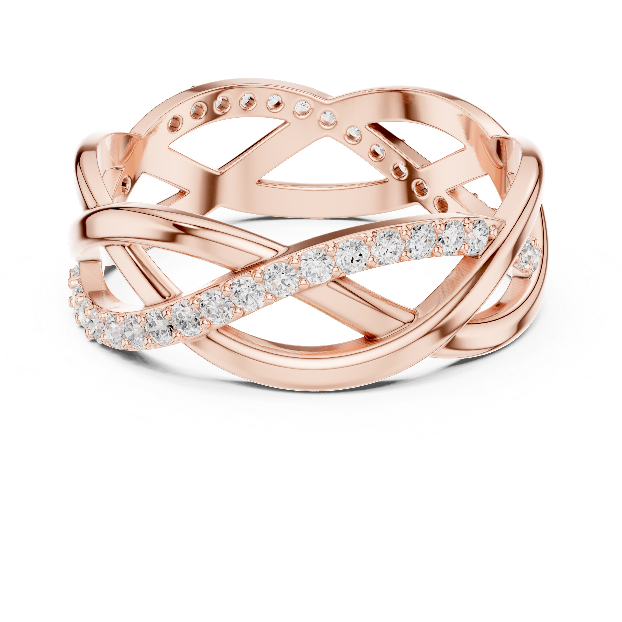 Twisted Pavé Diamond Infinity Ring in 14K & 18K Gold