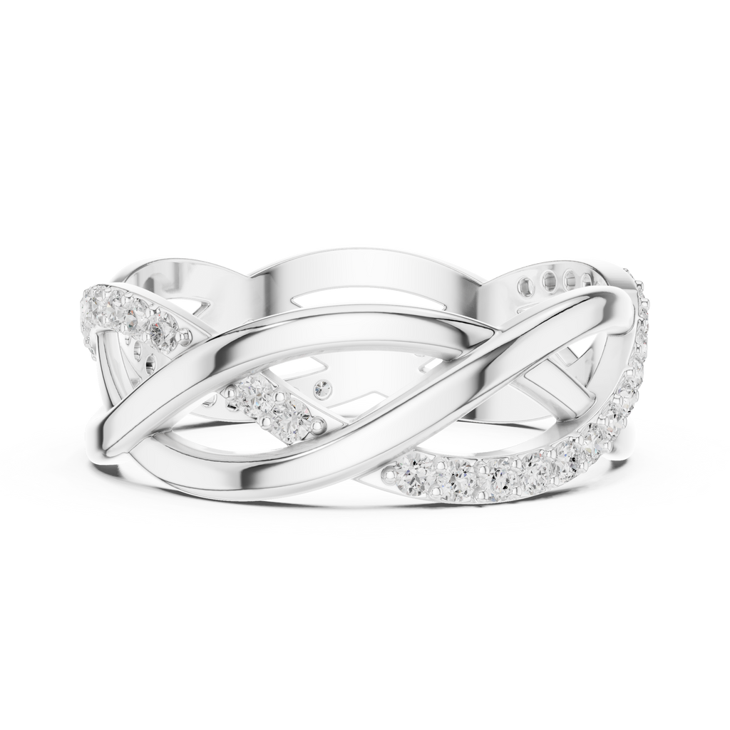 Twisted Pavé Diamond Infinity Ring in 14K & 18K Gold
