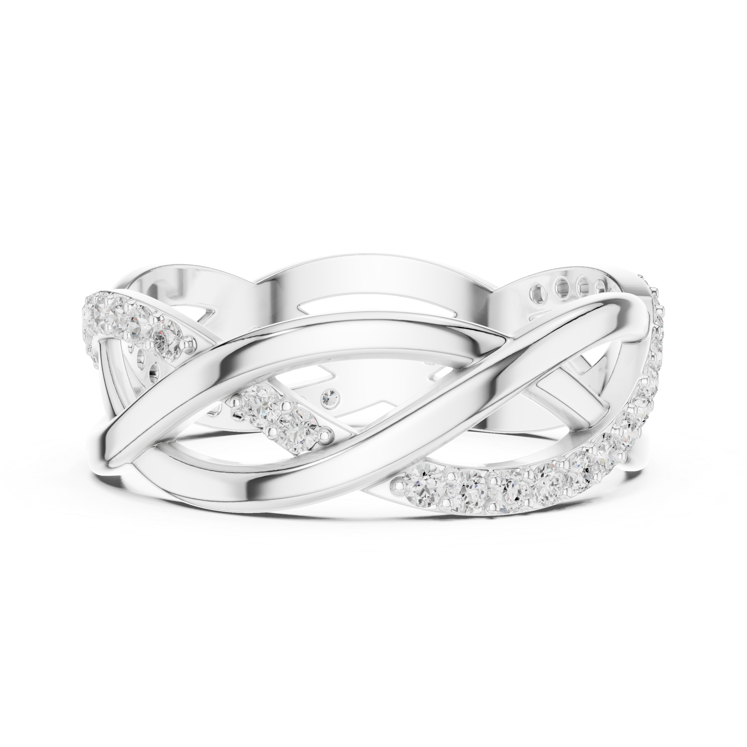 Twisted Pavé Diamond Infinity Ring in 14K & 18K Gold