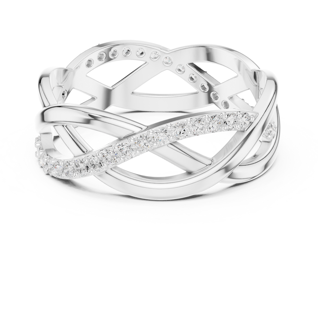 Twisted Pavé Diamond Infinity Ring in 14K & 18K Gold