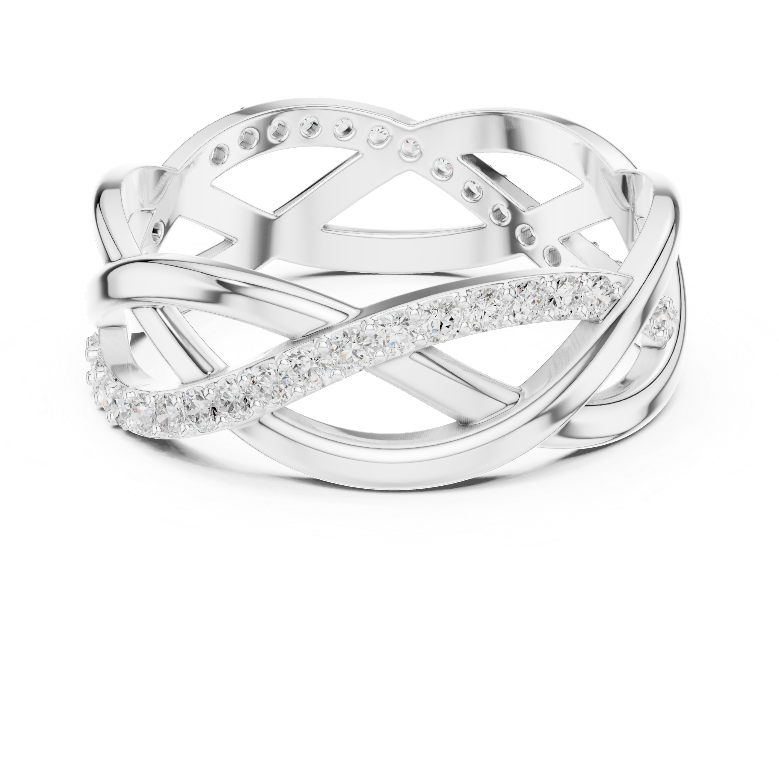 Twisted Pavé Diamond Infinity Ring in 14K & 18K Gold