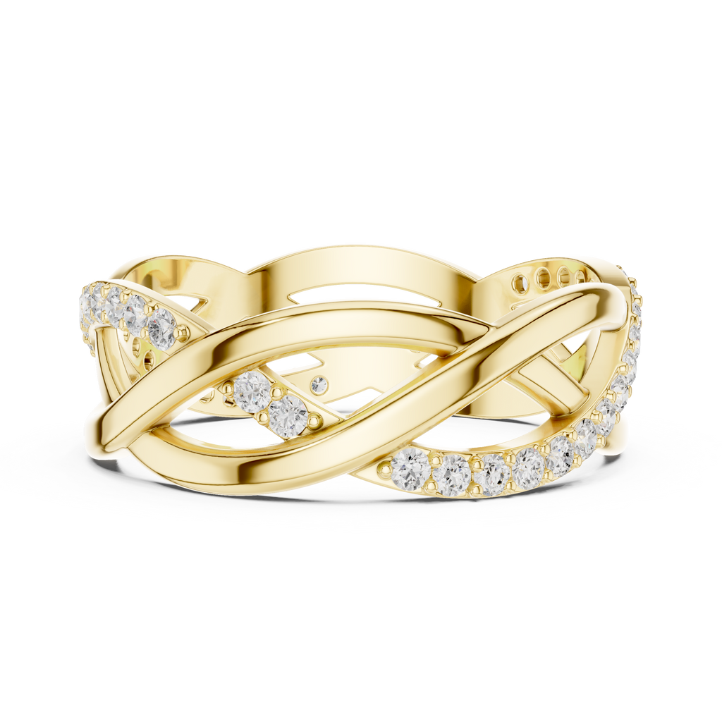 Twisted Pavé Diamond Infinity Ring in 14K & 18K Gold