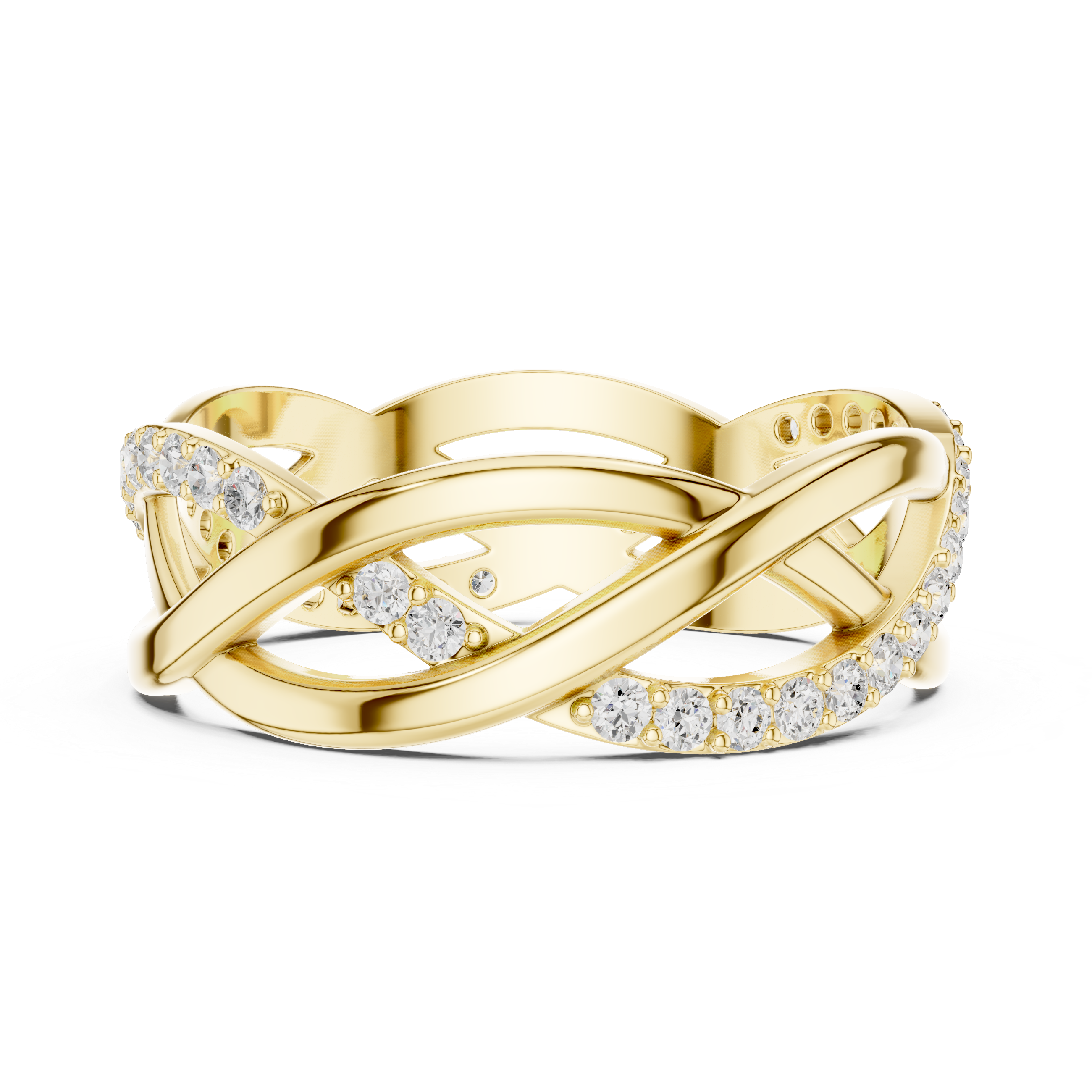 Twisted Pavé Diamond Infinity Ring in 14K & 18K Gold