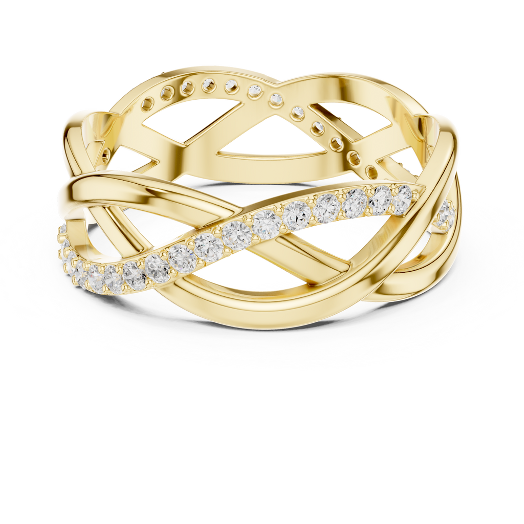 Twisted Pavé Diamond Infinity Ring in 14K & 18K Gold