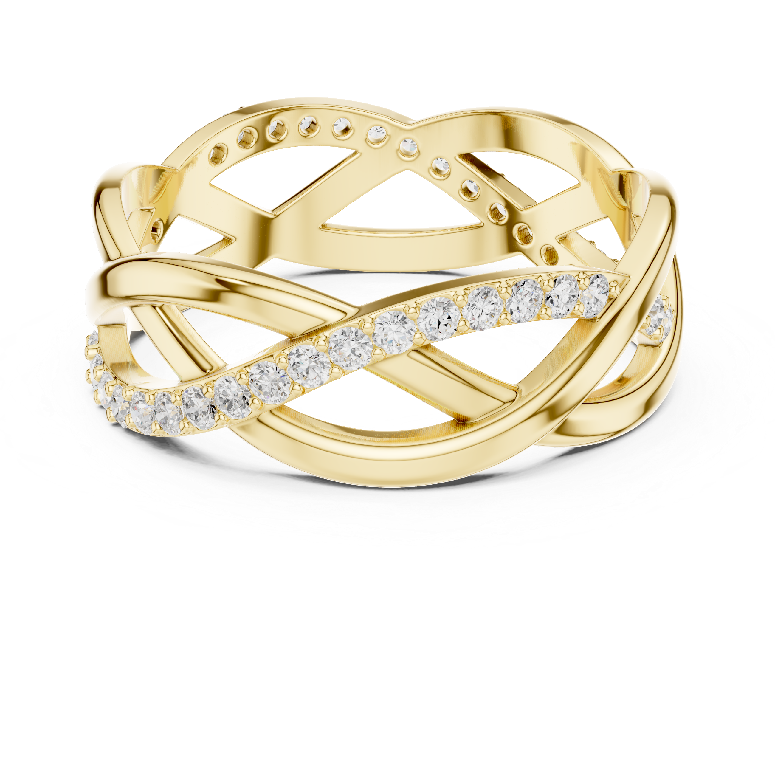 Twisted Pavé Diamond Infinity Ring in 14K & 18K Gold