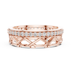 Lattice Pavé Diamond Eternity Band in 14K & 18K Gold