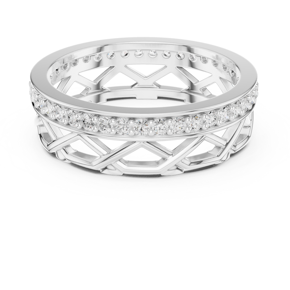 Lattice Pavé Diamond Eternity Band in 14K & 18K Gold